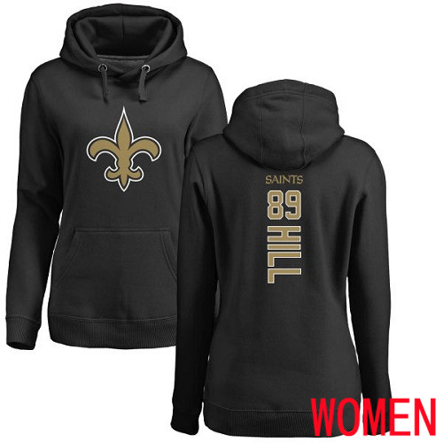 New Orleans Saints Black Women Josh Hill Backer NFL Football #89 Pullover Hoodie Sweatshirts